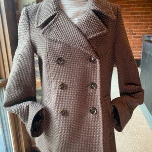 Calvin Klein Textured Brown Pea Coat
